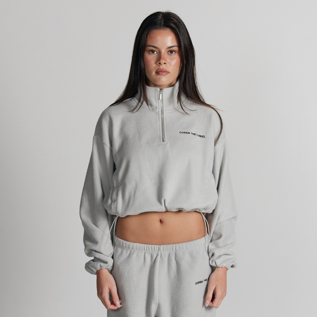 FLEECE CROPPED QUARTER ZIP